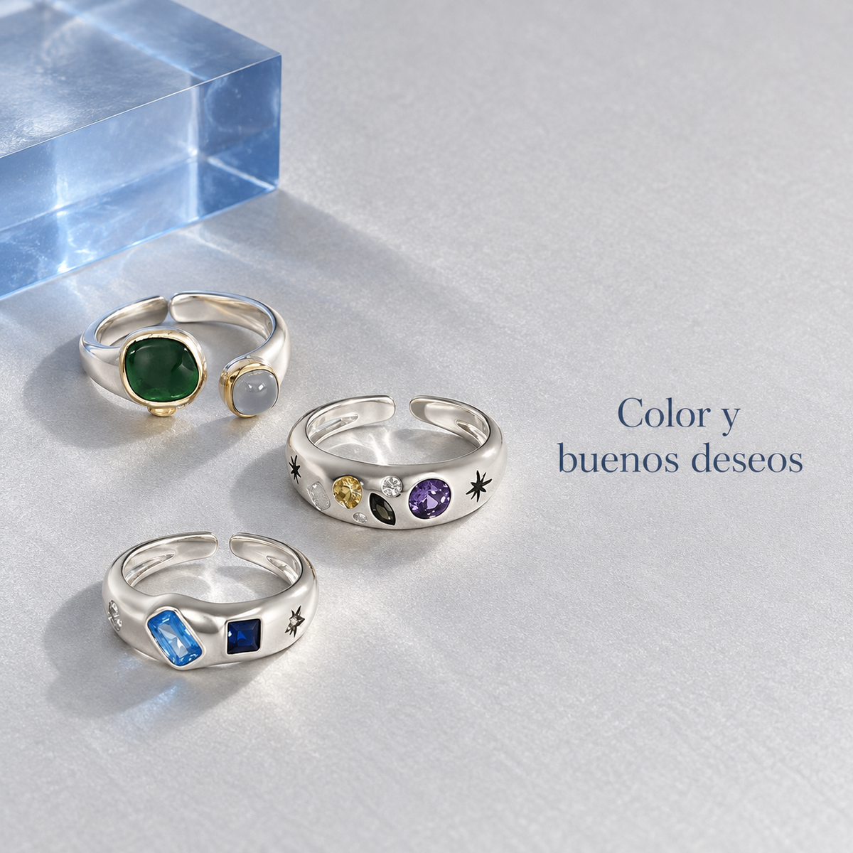 Kit DIY de anillo abierto Piedras de Color