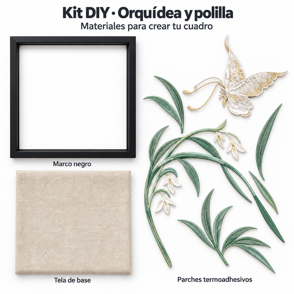 Kit DIY de mini cuadros con apliques bordados