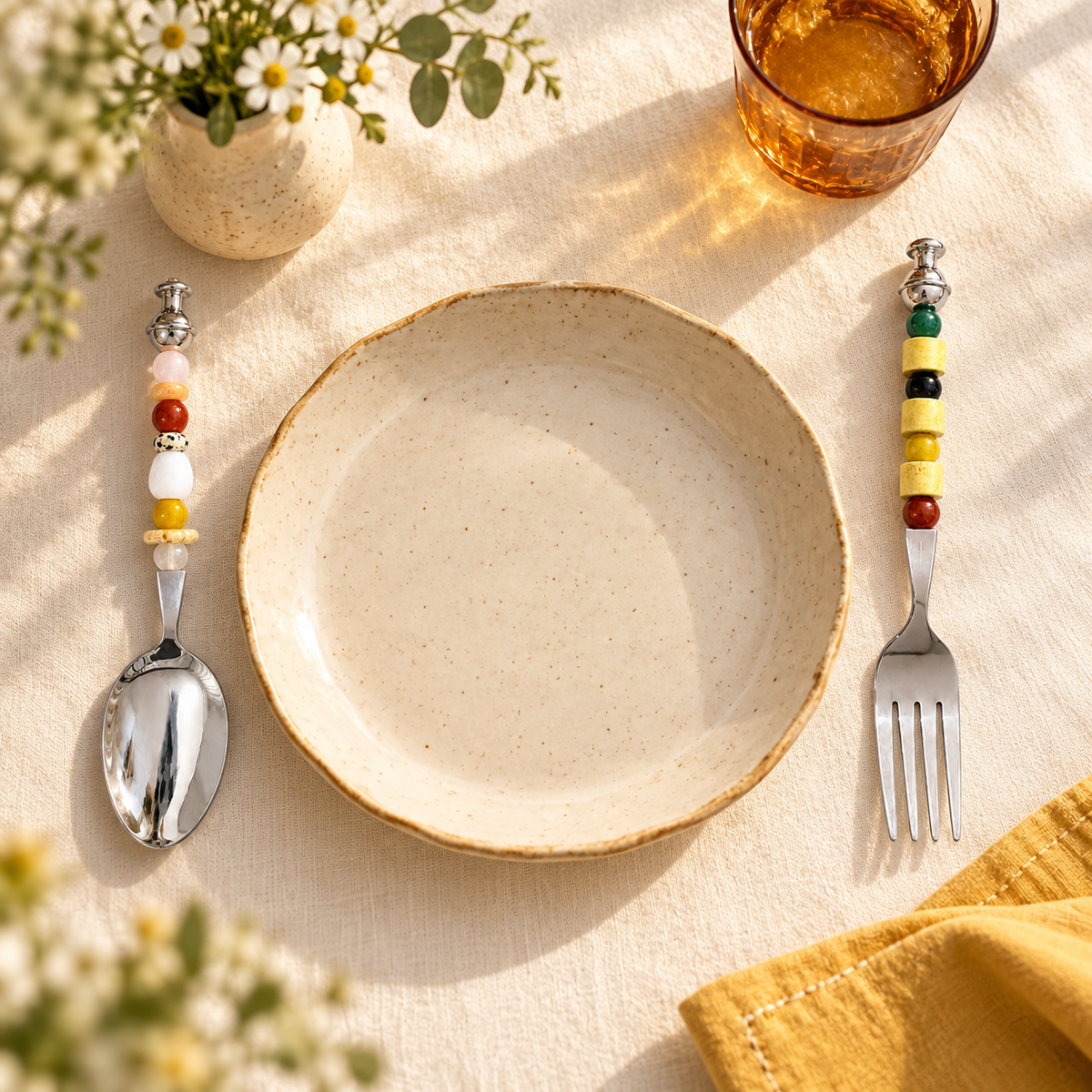 Kit DIY de cubiertos con cuentas Ámbar Terroso