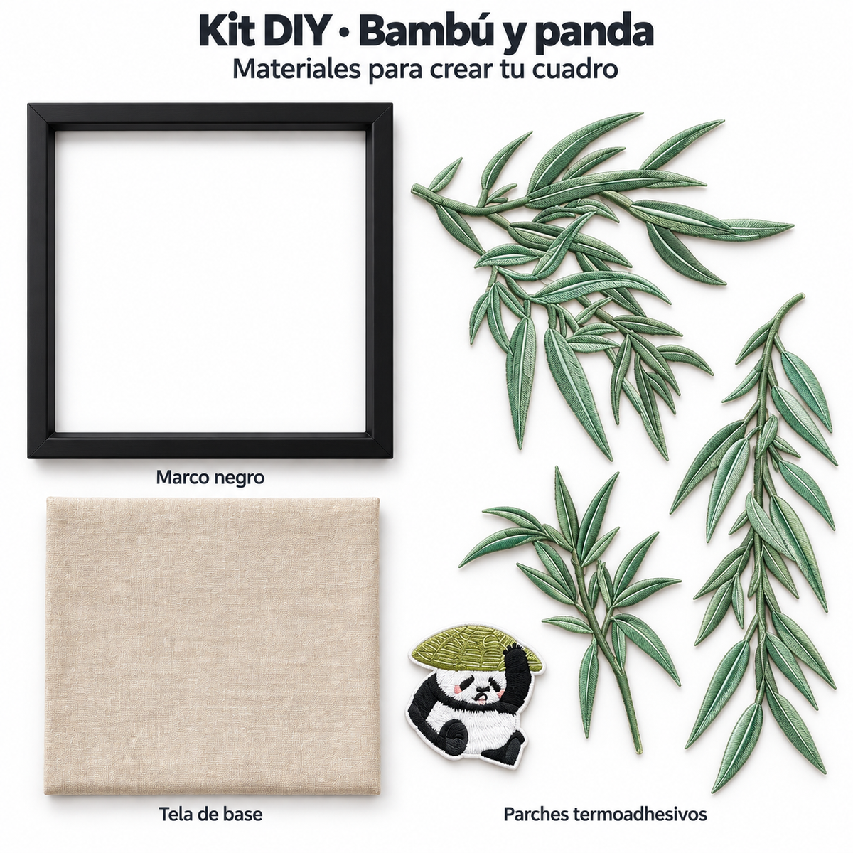 Kit DIY de mini cuadros con apliques bordados