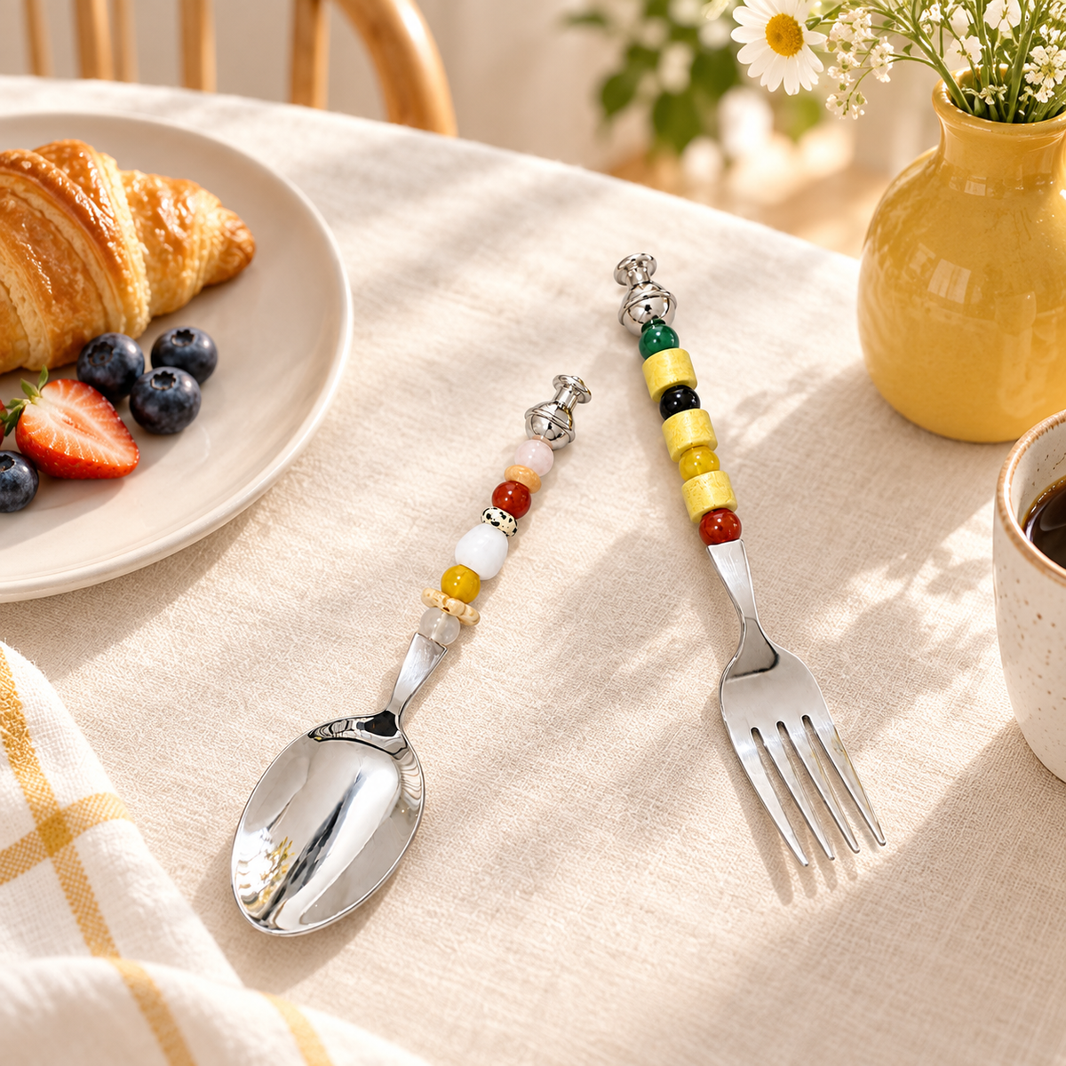 Kit DIY de cubiertos con cuentas Ámbar Terroso