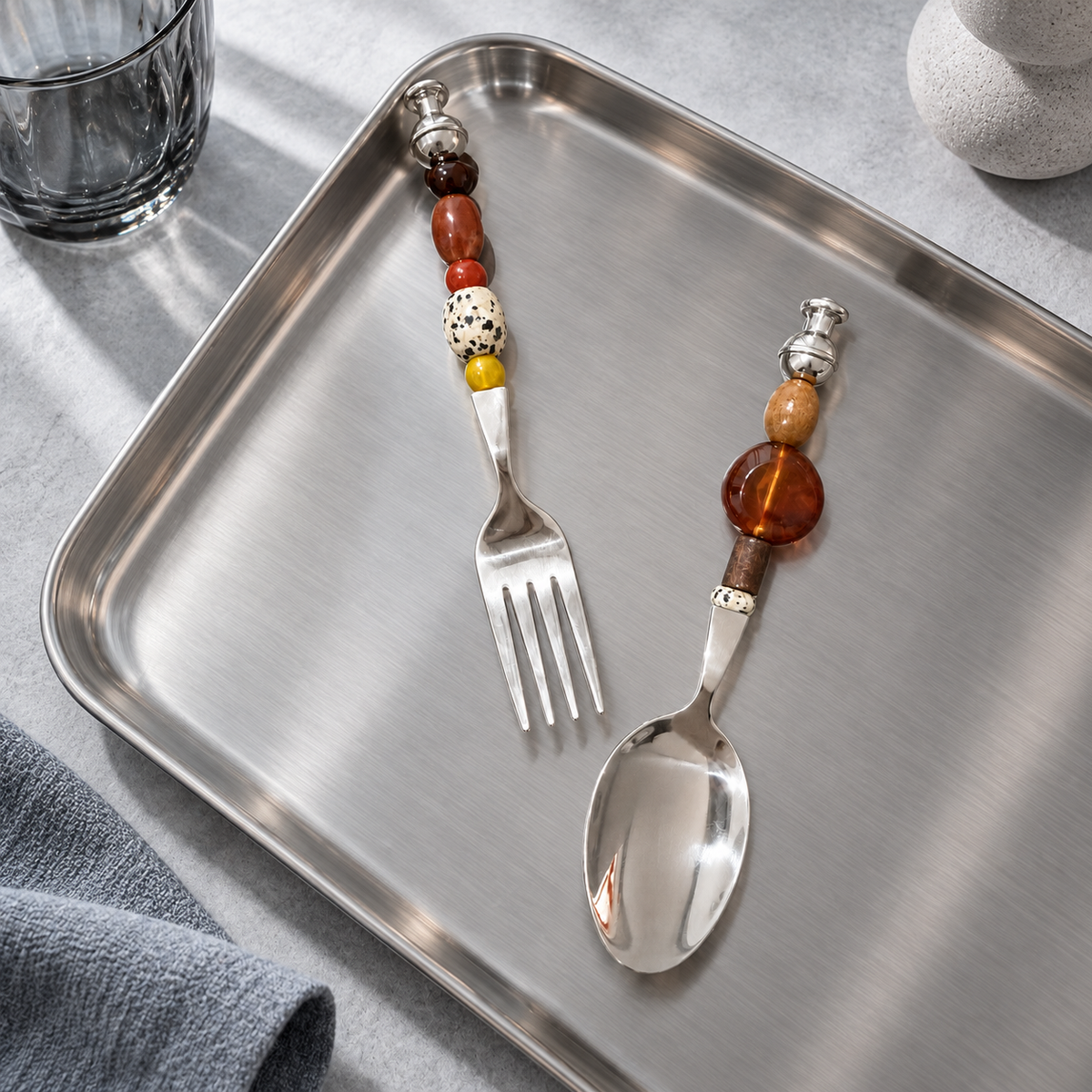 Kit DIY de cubiertos con cuentas Jardín Mineral