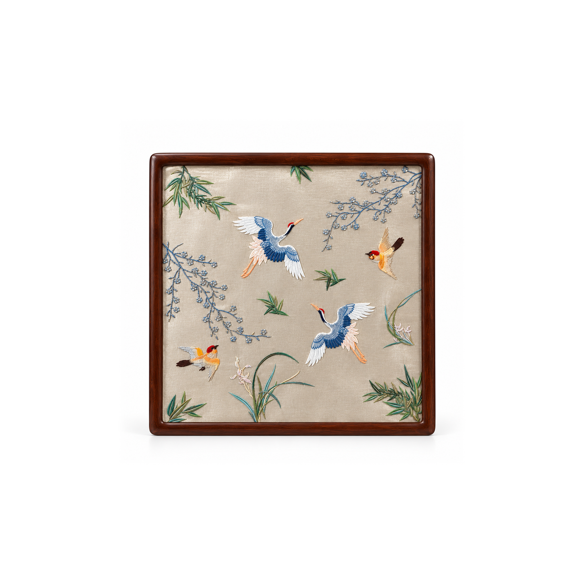 Kit DIY de cuadro bordado Chinoiserie – Grullas